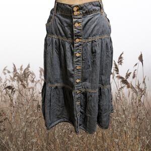 Time & Tru Denim Tiered Skirt Size 16